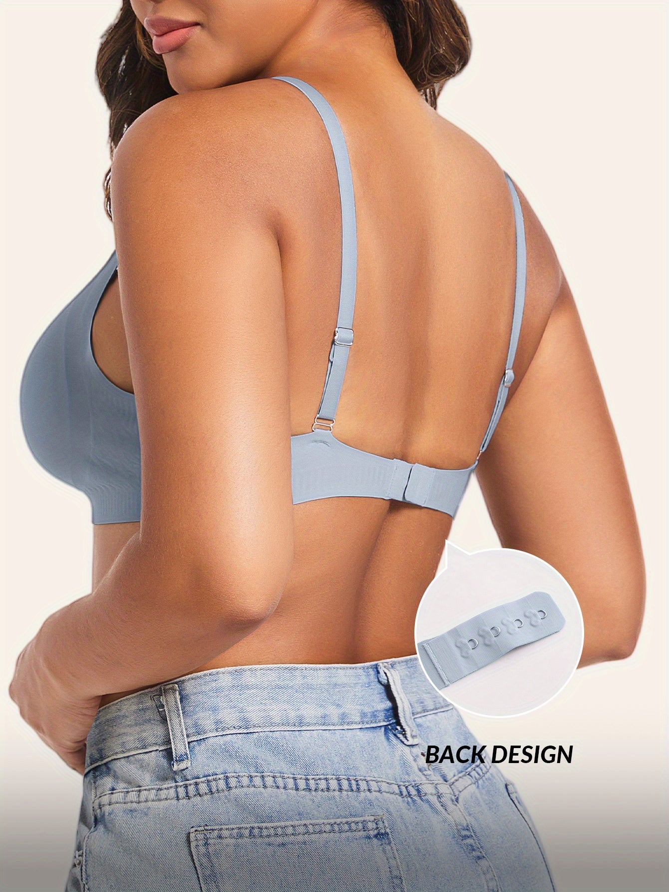 Women’s Spaghetti Strap Bralette with Removable Pads and Earth Tones