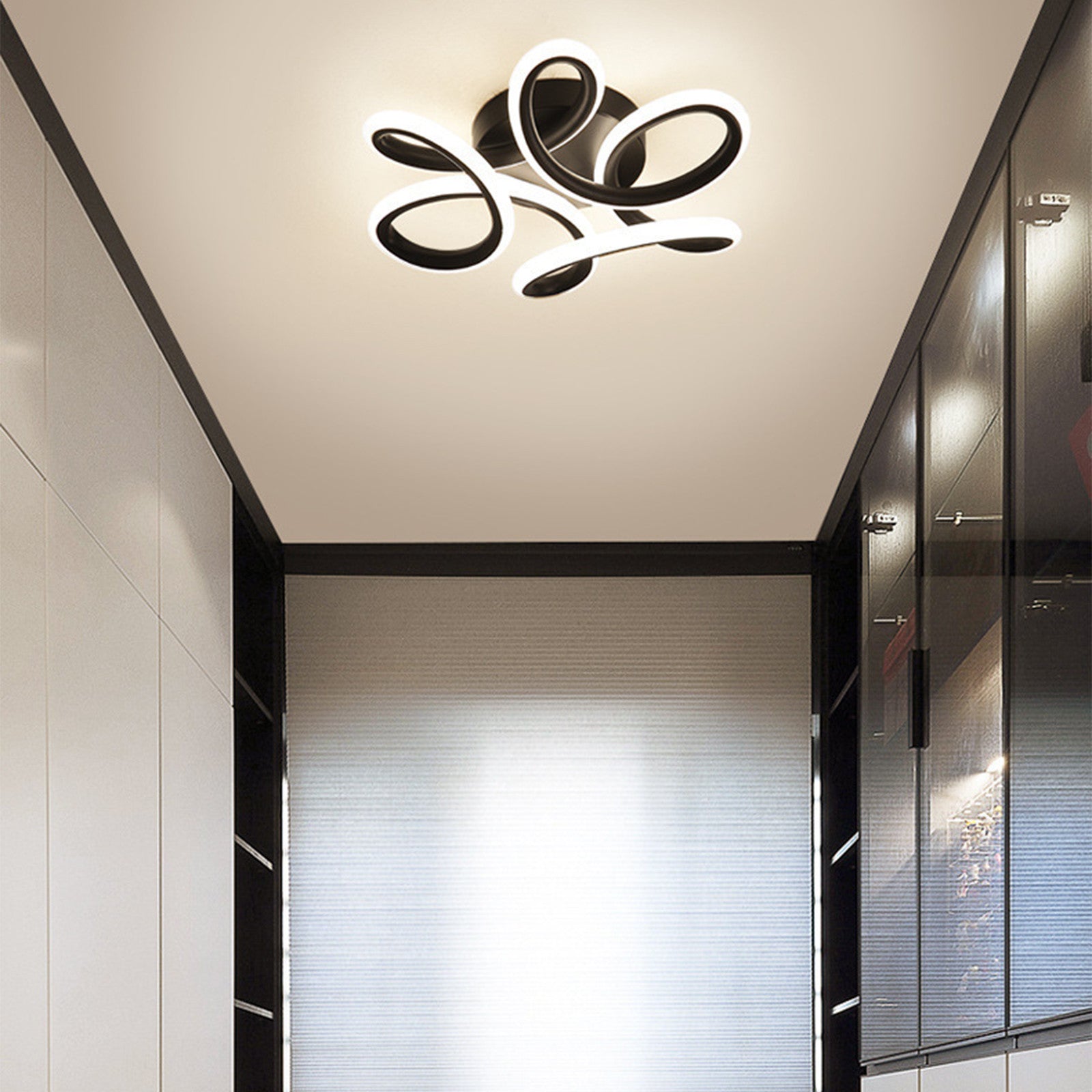 Modern White and Black LED Ceiling Light for Indoor Spaces Kitchen Bedroom Living Room Office