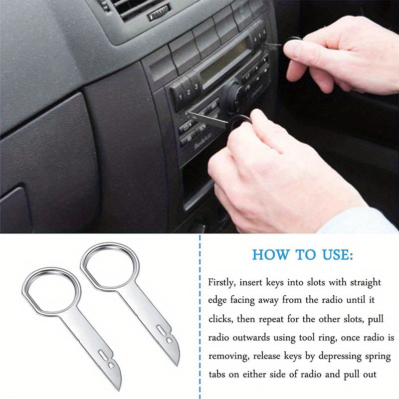 4-Pack Universal Car Radio Removal Tools Stereo Key Release Audio System Accessory