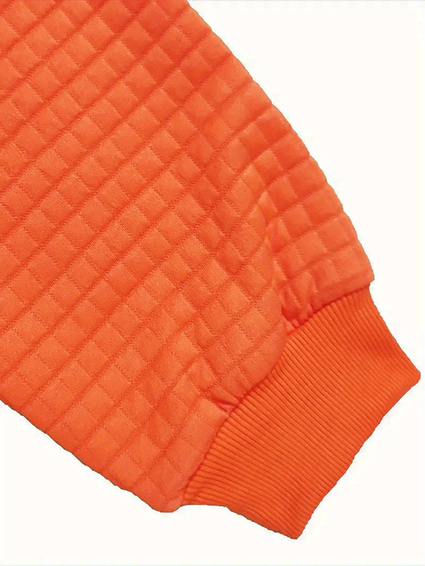 Ayollar uchun kattaroq o'lchamdagi waffle mato bilan tikilgan sport ko'ylagi, kundalik polyester pullover, dumaloq bo'yin bilan