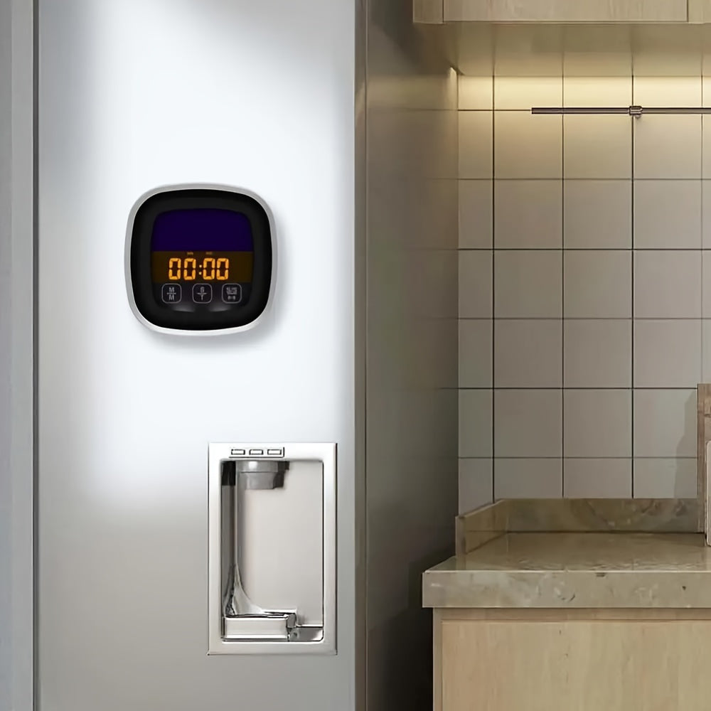 Большой сенсорный экранный термометр для мяса с часами, таймером, стальным зондом для барбекю, духовки, выпечки, жидкостей, конфет