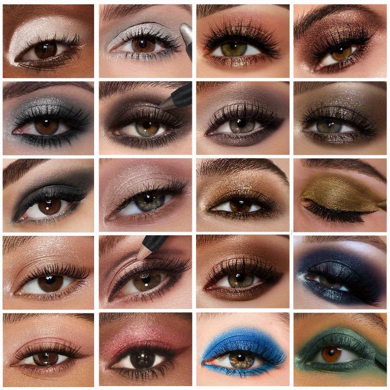 Lápiz de sombra de ojos metálico de doble punta, lápiz iluminador, de larga duración, verde, marrón, gris, azul