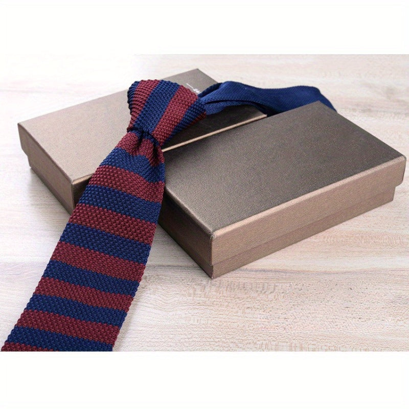 Men's Slim Knit Tie Casual Wear 6cm Wide Polyester British Style