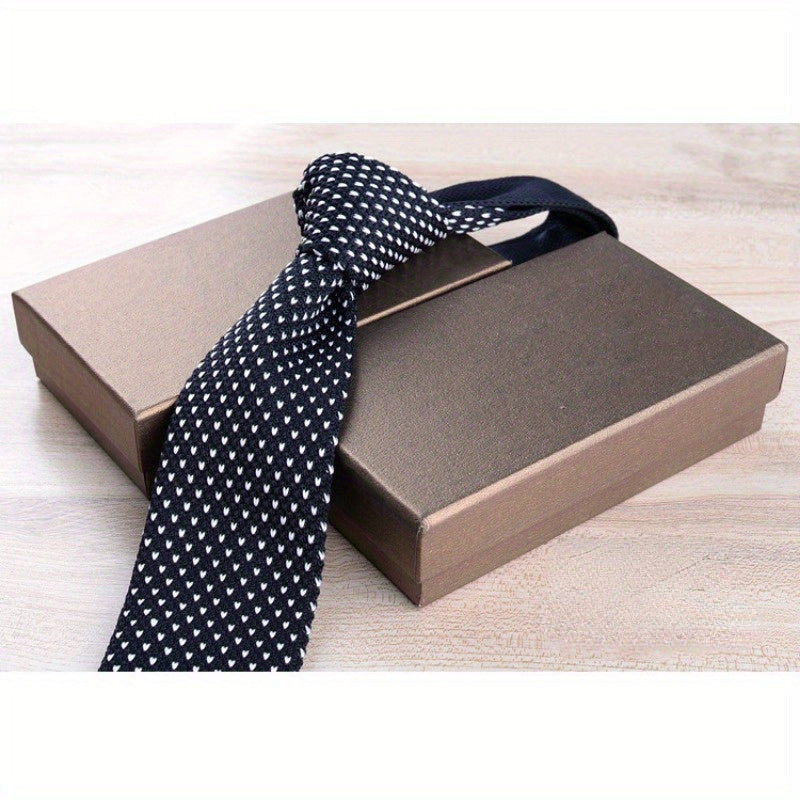 Men's Slim Knit Tie Casual Wear 6cm Wide Polyester British Style