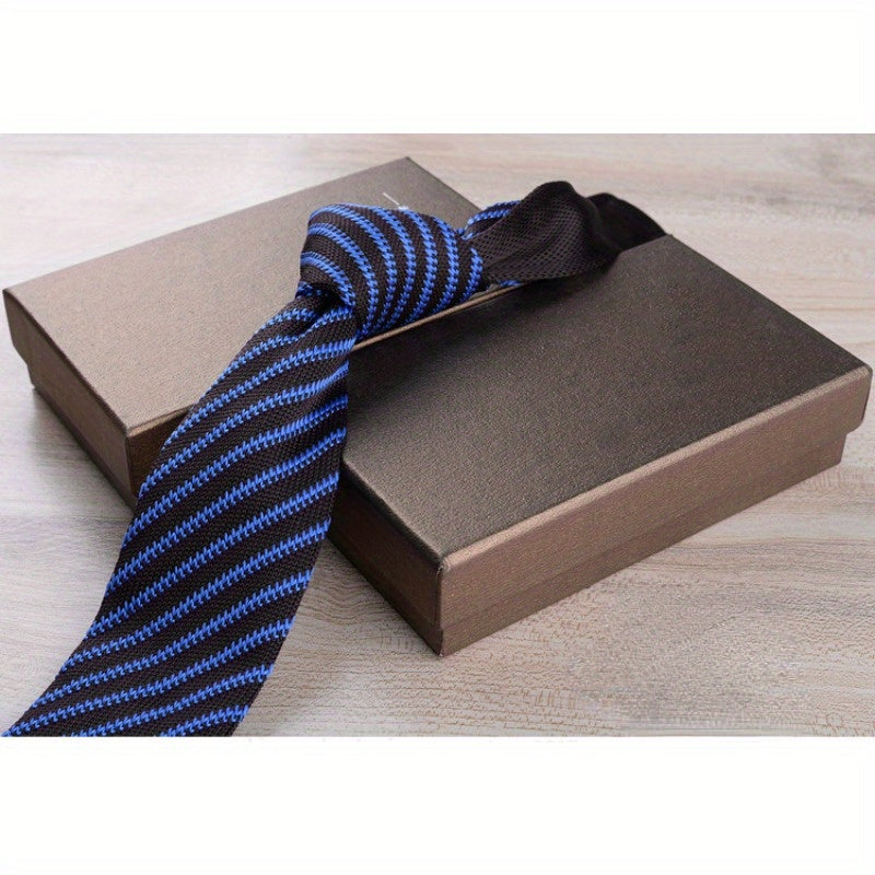Men's Slim Knit Tie Casual Wear 6cm Wide Polyester British Style