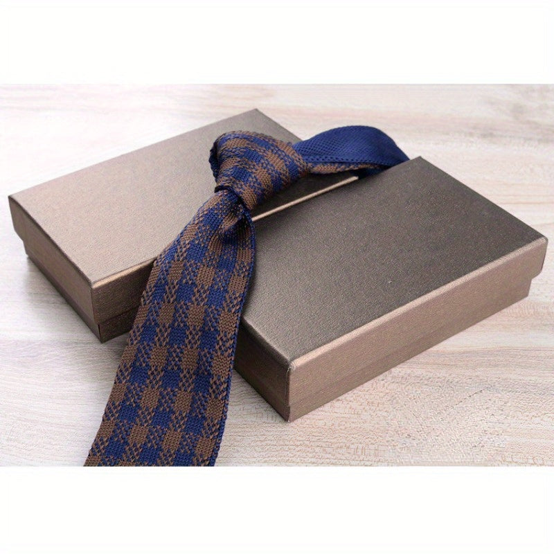 Men's Slim Knit Tie Casual Wear 6cm Wide Polyester British Style