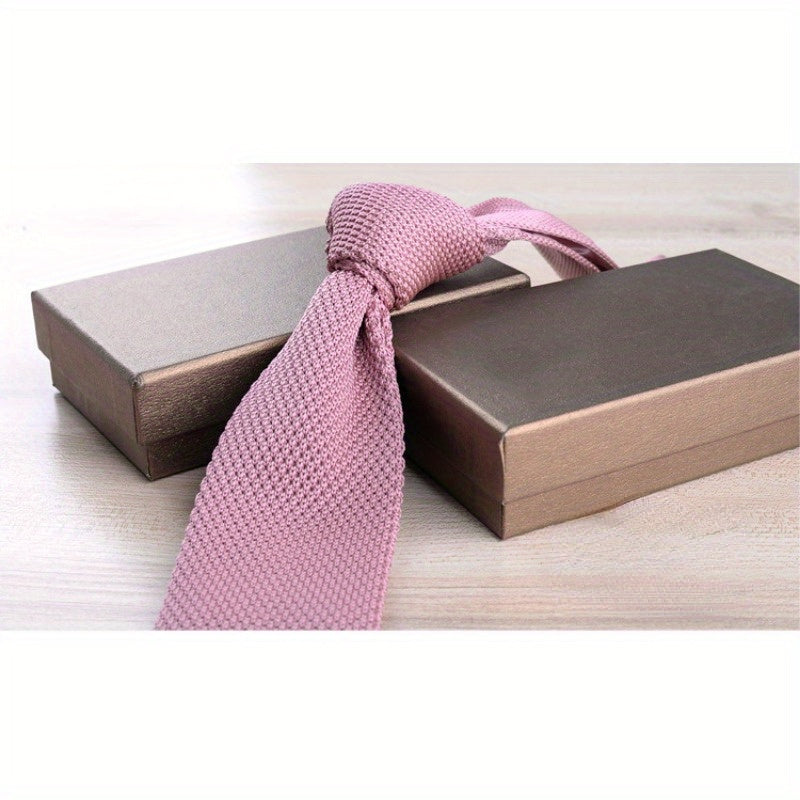 Men's Slim Knit Tie Casual Wear 6cm Wide Polyester British Style