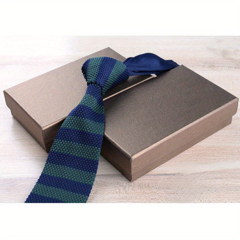 Men's Slim Knit Tie Casual Wear 6cm Wide Polyester British Style
