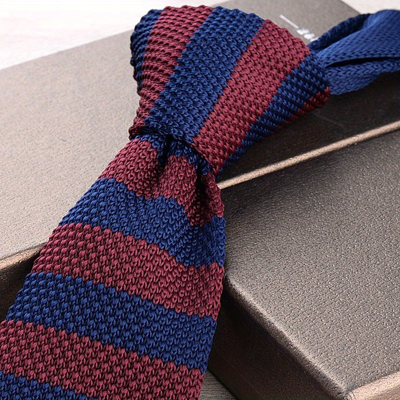 Men's Slim Knit Tie Casual Wear 6cm Wide Polyester British Style