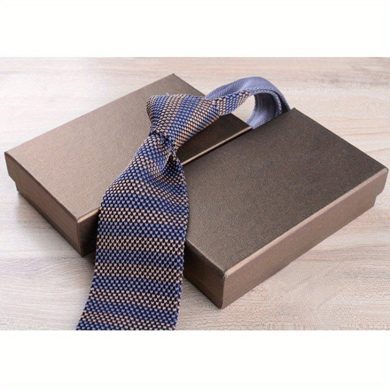 Men's Slim Knit Tie Casual Wear 6cm Wide Polyester British Style