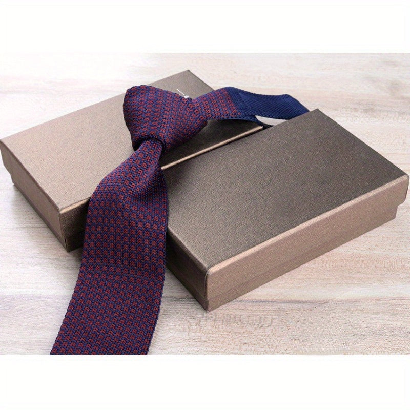 Men's Slim Knit Tie Casual Wear 6cm Wide Polyester British Style