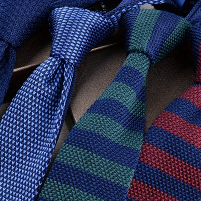 Men's Slim Knit Tie Casual Wear 6cm Wide Polyester British Style