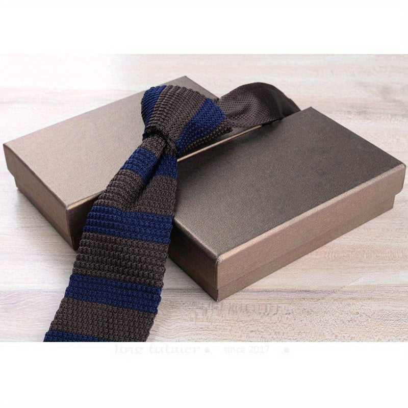 Men's Slim Knit Tie Casual Wear 6cm Wide Polyester British Style