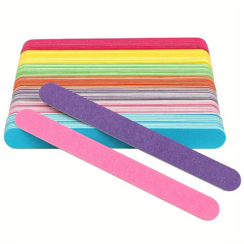 10-Pack Double-Sided Nail Files Wooden Buffers for Manicure and Polishing