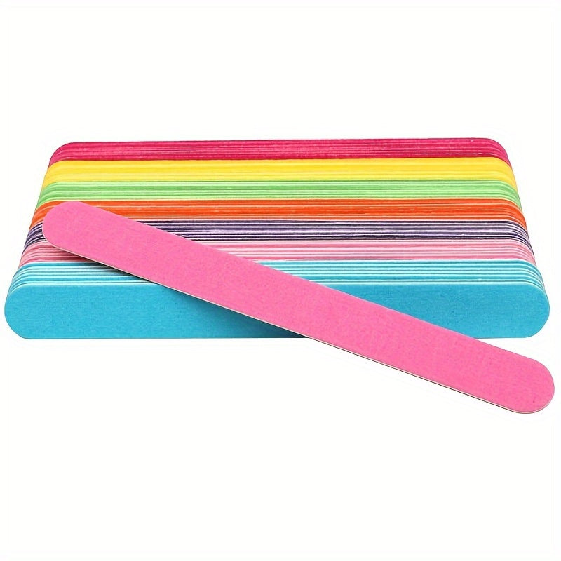 10-Pack Double-Sided Nail Files Wooden Buffers for Manicure and Polishing