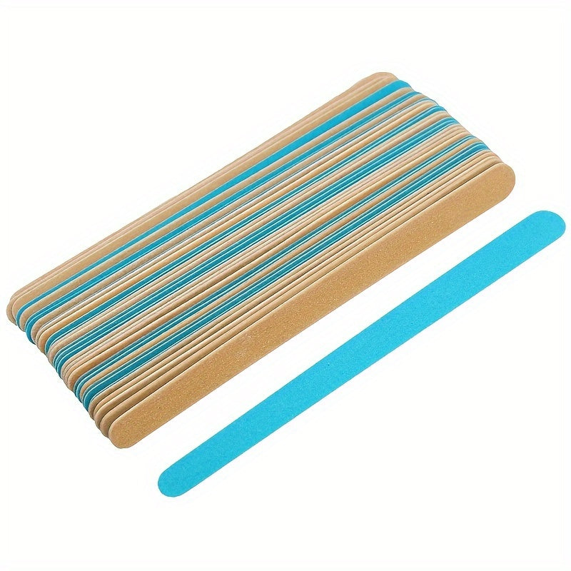 10-Pack Double-Sided Nail Files Wooden Buffers for Manicure and Polishing