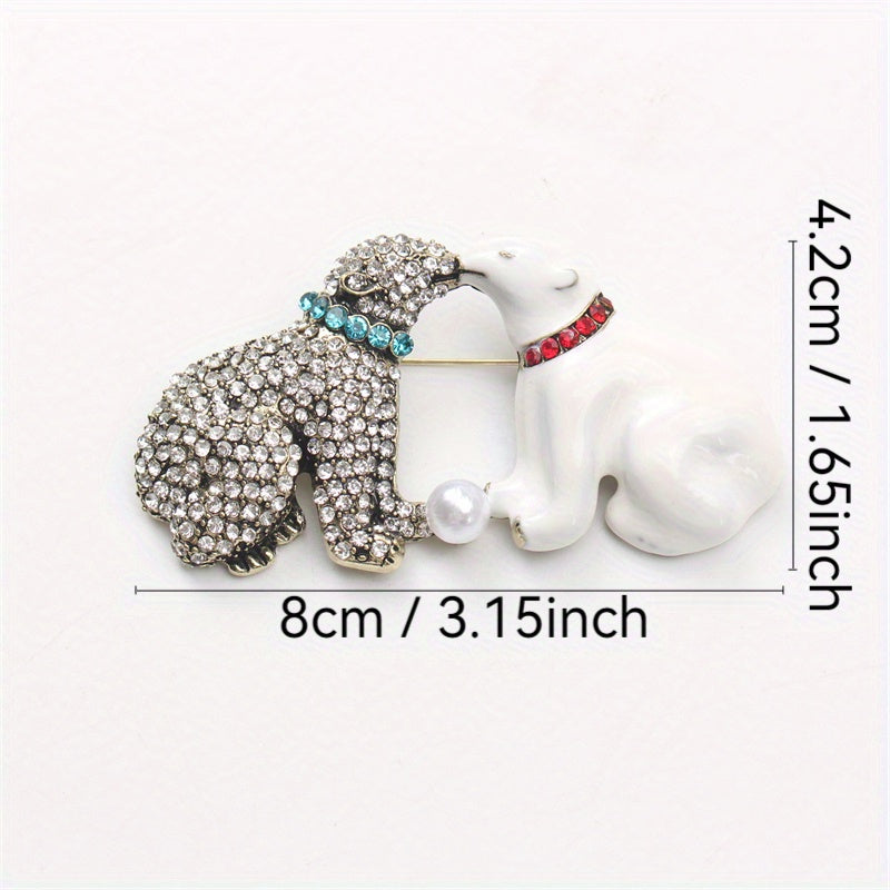 Broche de oso polar de esmalte con pedrería en forma de animal para chaquetas y regalos