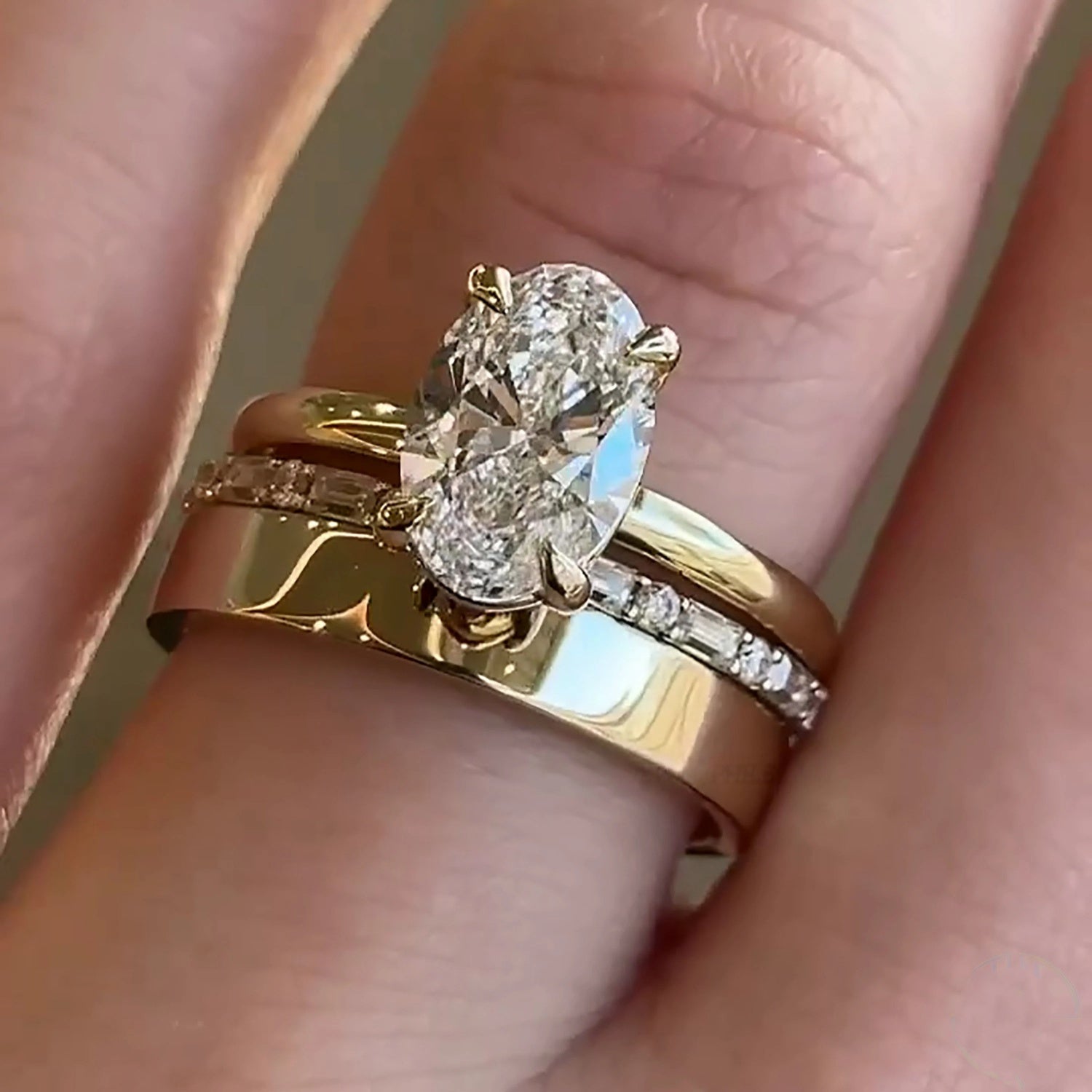 Oval Cubic Zirconia Bridal Ring Set for Women Engagement and Promise Rings