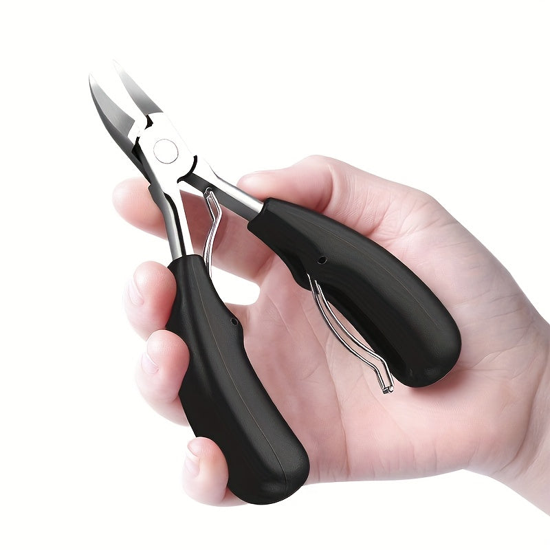 Stainless Steel Toenail Clippers with Curved Blades and Nail File for Ingrown Nail Care