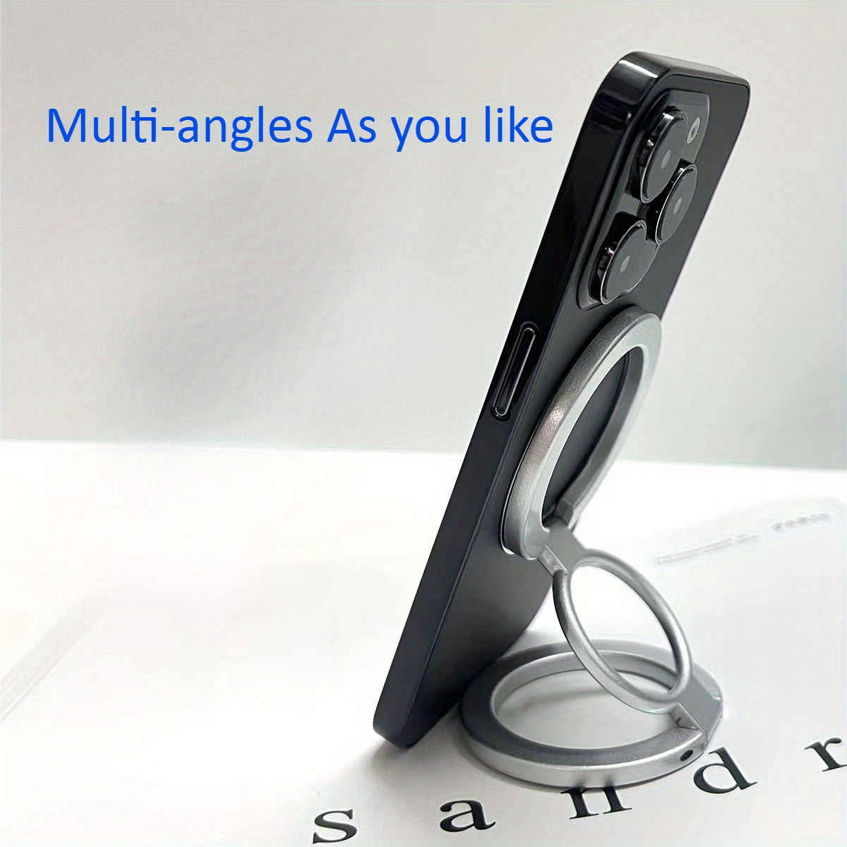 Dual Magnetic Phone Ring Holder with Adjustable Grip and Kickstand for Smartphones