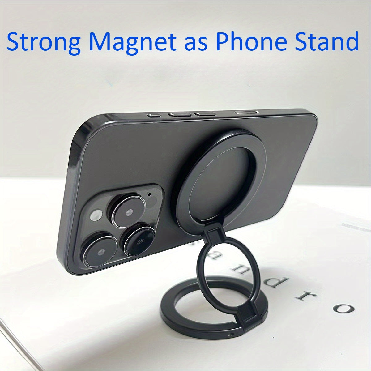Dual Magnetic Phone Ring Holder with Adjustable Grip and Kickstand for Smartphones
