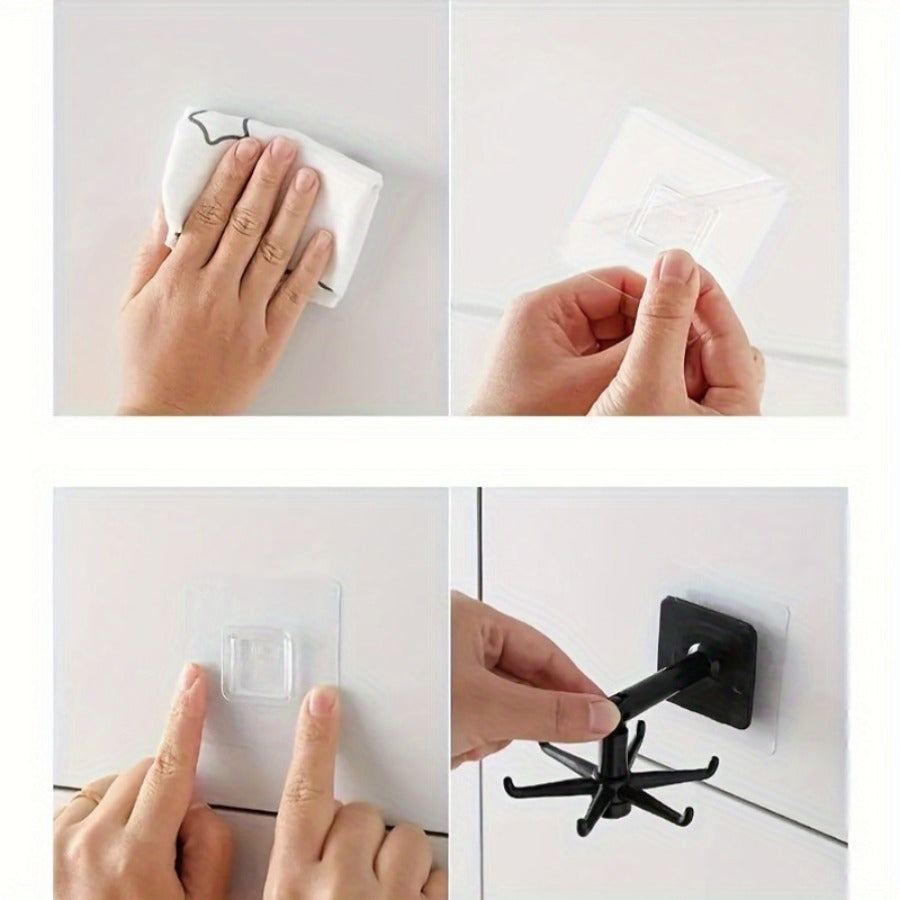 Expandable Kitchen Pot Rack with 360-Degree Rotating Hooks Wall Mount Organizer