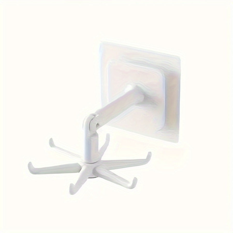 Expandable Kitchen Pot Rack with 360-Degree Rotating Hooks Wall Mount Organizer