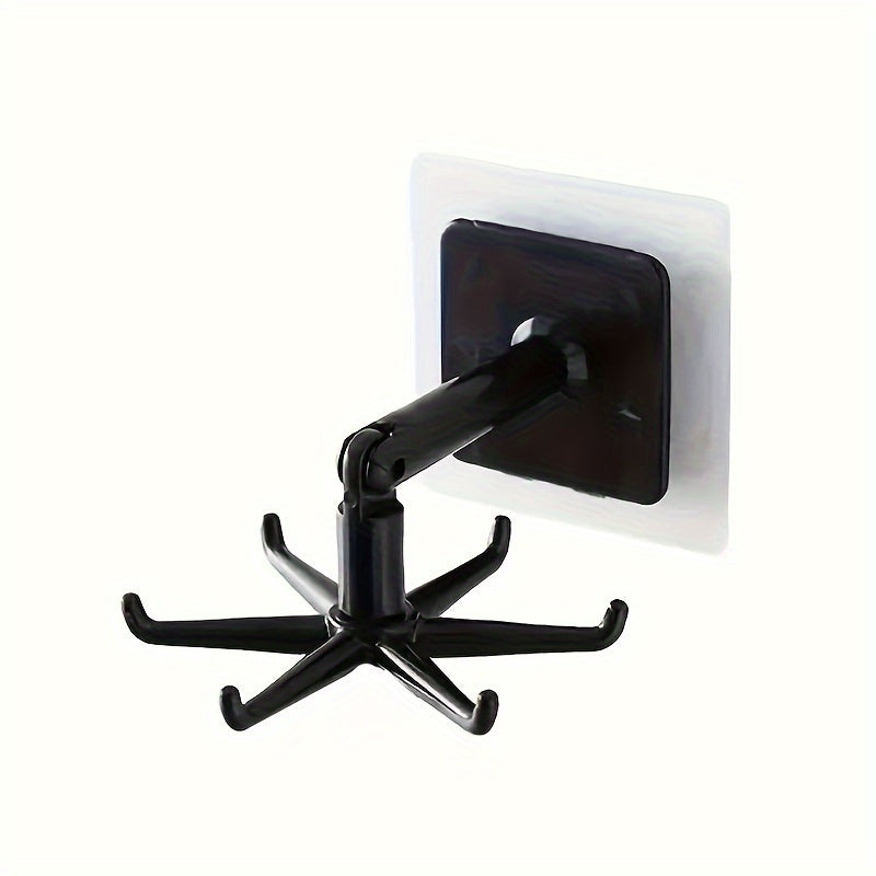 Expandable Kitchen Pot Rack with 360-Degree Rotating Hooks Wall Mount Organizer