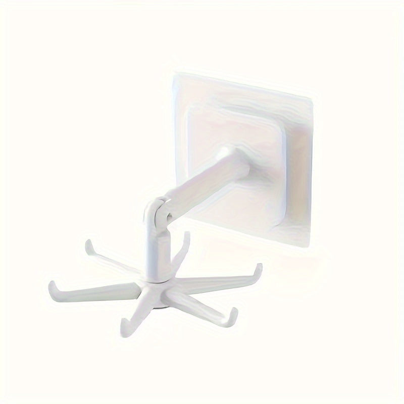 Expandable Kitchen Pot Rack with 360-Degree Rotating Hooks Wall Mount Organizer