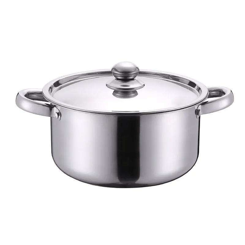 Set of 5 Stainless Steel Cookware Pots with Lids, Heat-Proof Handles