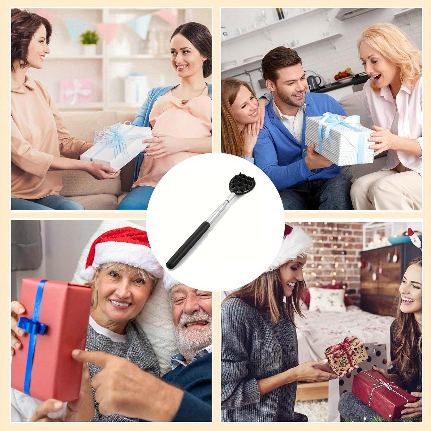 Back Scratcher with Retractable Handle 24 Inch Long Spiky Texture Ergonomic Durable for Home and Travel