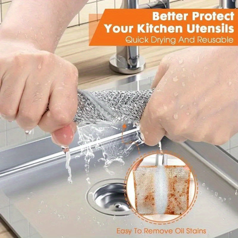 Reusable Non-Scratch Dish and Cookware Cleaning Sponges 30-Pack Microfiber and Steel Mesh Pads