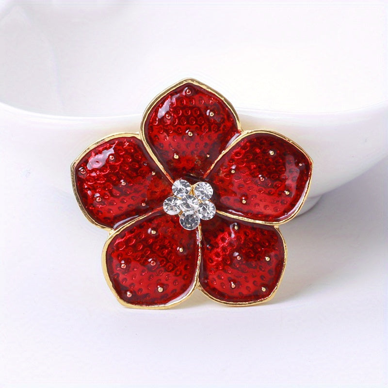 SKEDS tomonidan vintage emal poppy gullari brosh: porloq aksentlar bilan zamonaviy gullar lapel pin, erkaklar va ayollar uchun abadiy zargarlik