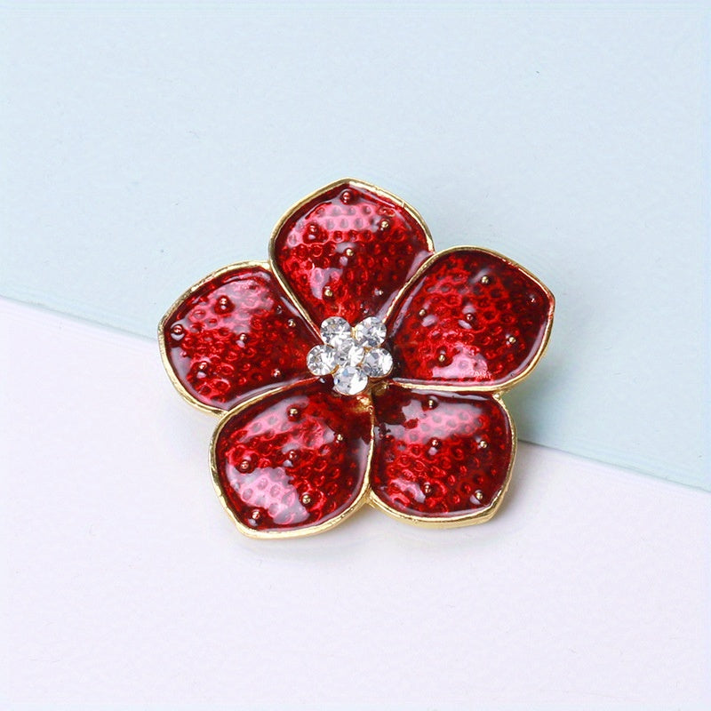 SKEDS tomonidan vintage emal poppy gullari brosh: porloq aksentlar bilan zamonaviy gullar lapel pin, erkaklar va ayollar uchun abadiy zargarlik