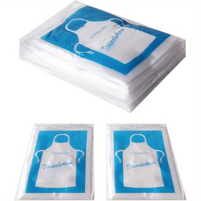Disposable Clear Polyethylene Aprons Pack of 200 100 or 10 for Kitchen BBQ Food Contact