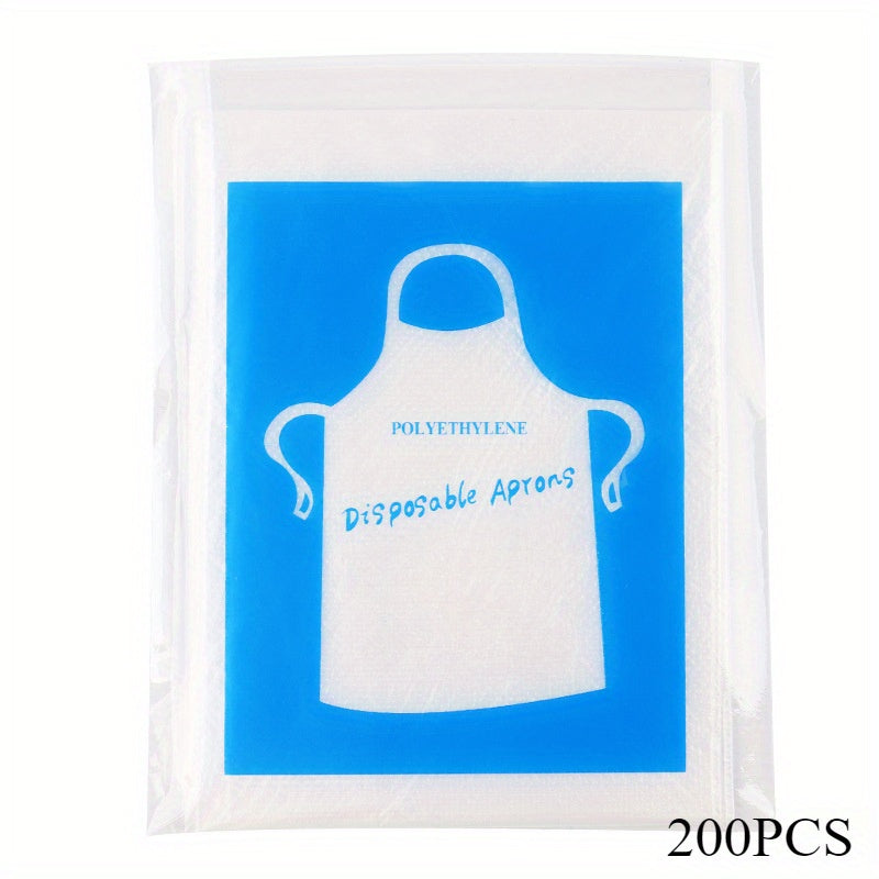 Disposable Clear Polyethylene Aprons Pack of 200 100 or 10 for Kitchen BBQ Food Contact