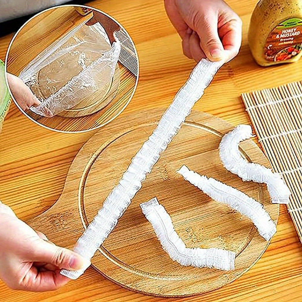 Set of 100 Reusable Plastic Food Storage Covers for Fruits Vegetables Meats