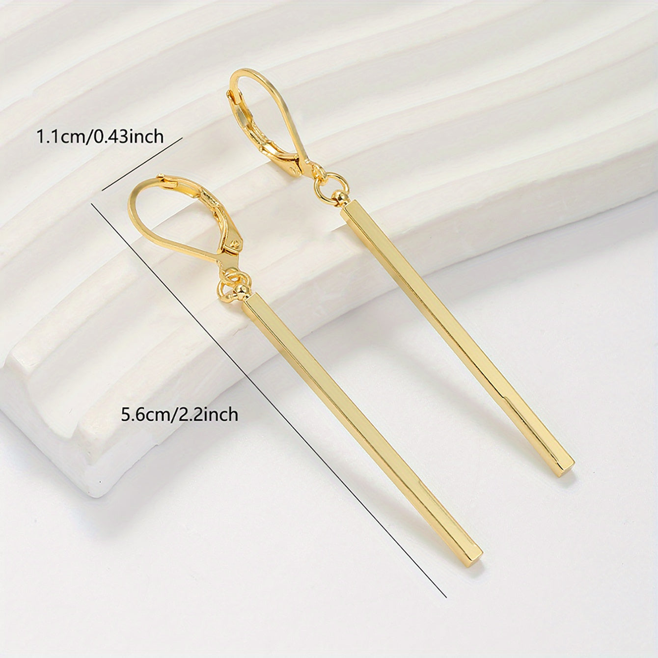Geometric Drop Earrings for Women 18K Gold Plated Copper Tassel Dangle Jewelry