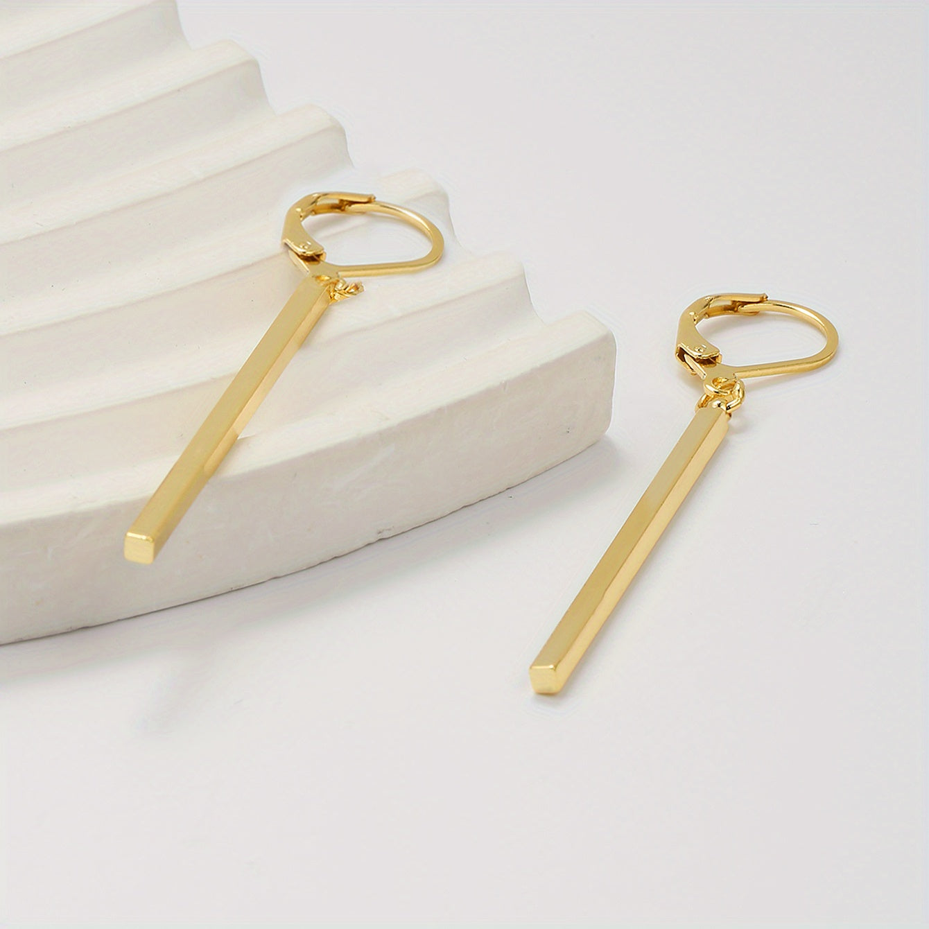 Geometric Drop Earrings for Women 18K Gold Plated Copper Tassel Dangle Jewelry