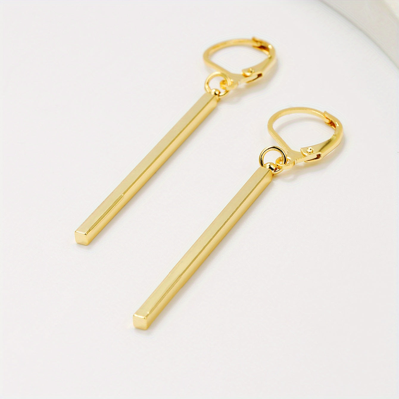 Geometric Drop Earrings for Women 18K Gold Plated Copper Tassel Dangle Jewelry