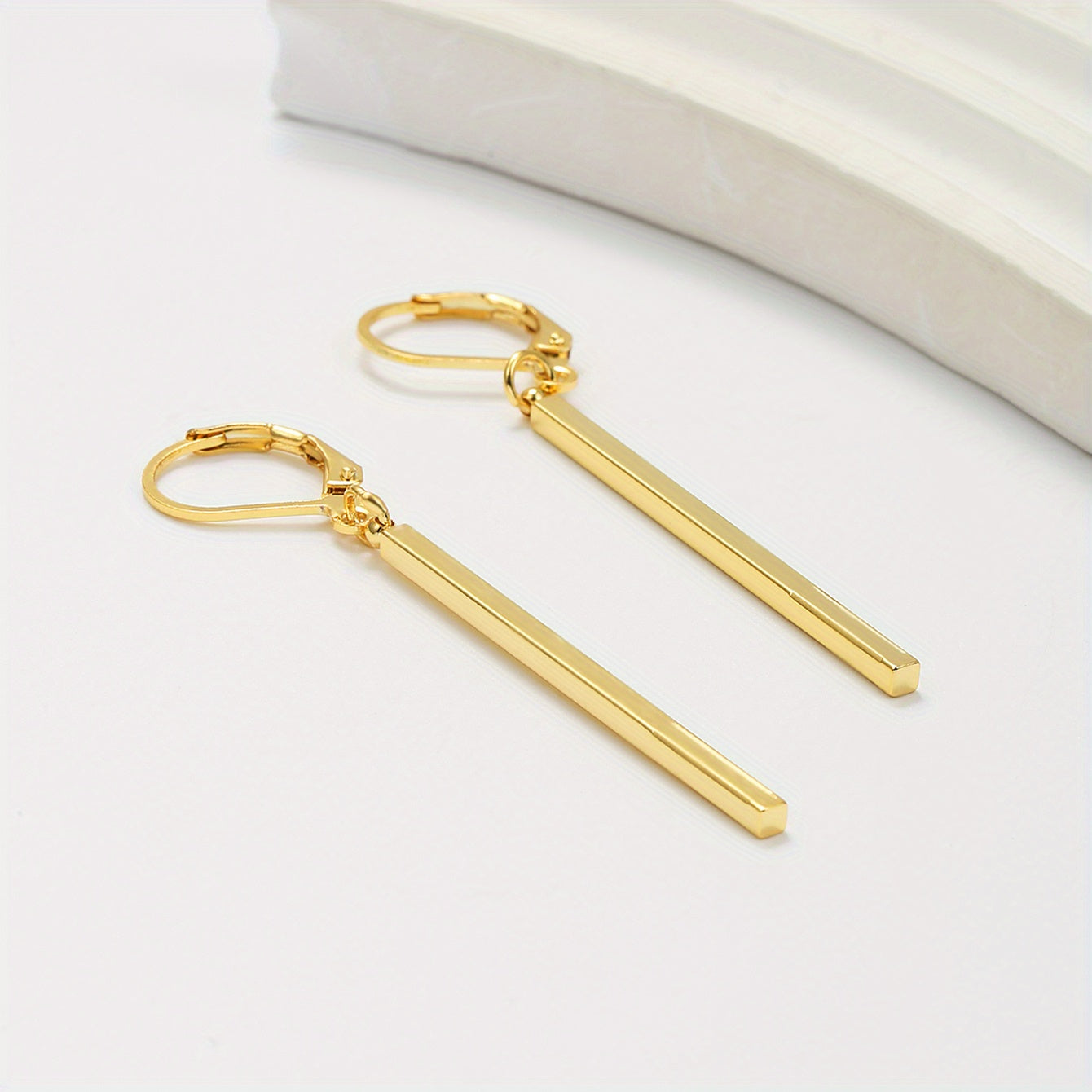 Geometric Drop Earrings for Women 18K Gold Plated Copper Tassel Dangle Jewelry