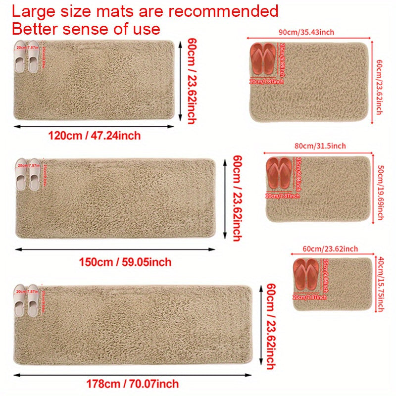 Luxurious Plush Bathroom Bath Mat Non-Slip Absorbent Washable Elegant