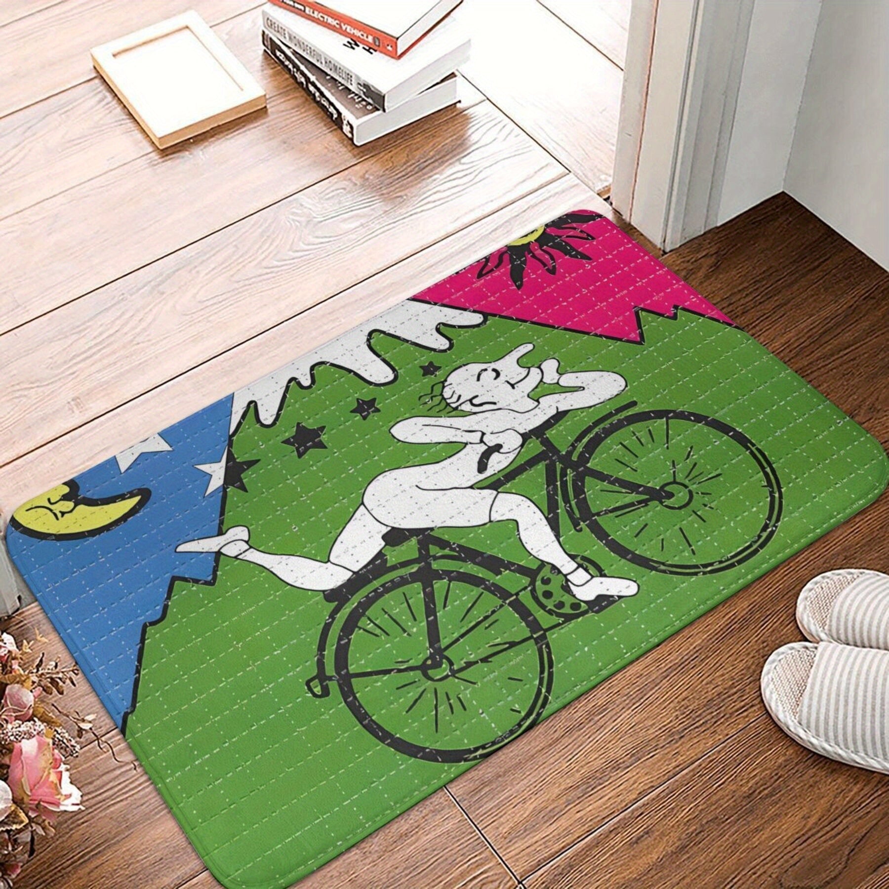 Non-Slip Polyester Doormat for Kitchen Hallway Bedroom Machine Washable