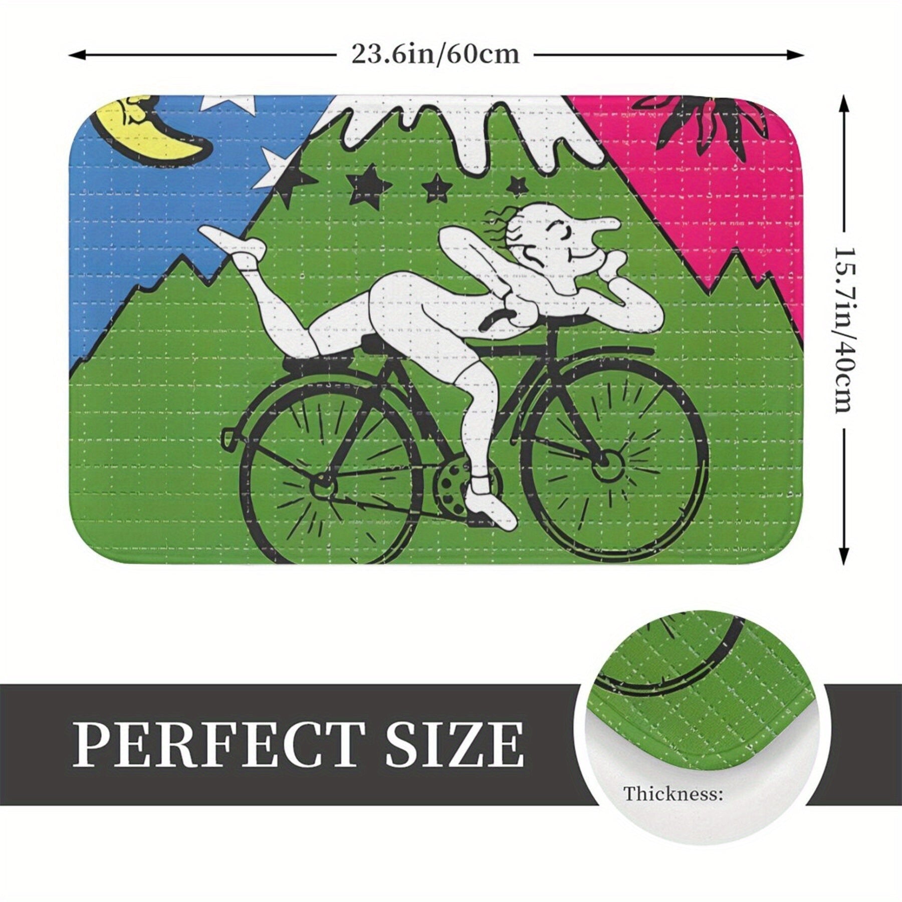 Non-Slip Polyester Doormat for Kitchen Hallway Bedroom Machine Washable