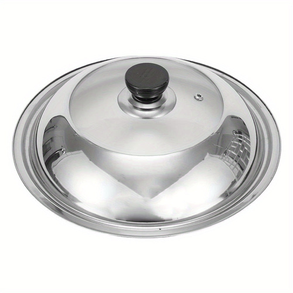 Stainless Steel Pot Lid with Glass Window for Woks and Pots Knob Steam Vent