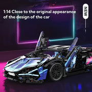 14 Scale Cyberpunk Racing Car Building Blocks Toy ABS Mixed Colors Easy Assembly for Collectors and Gifts
