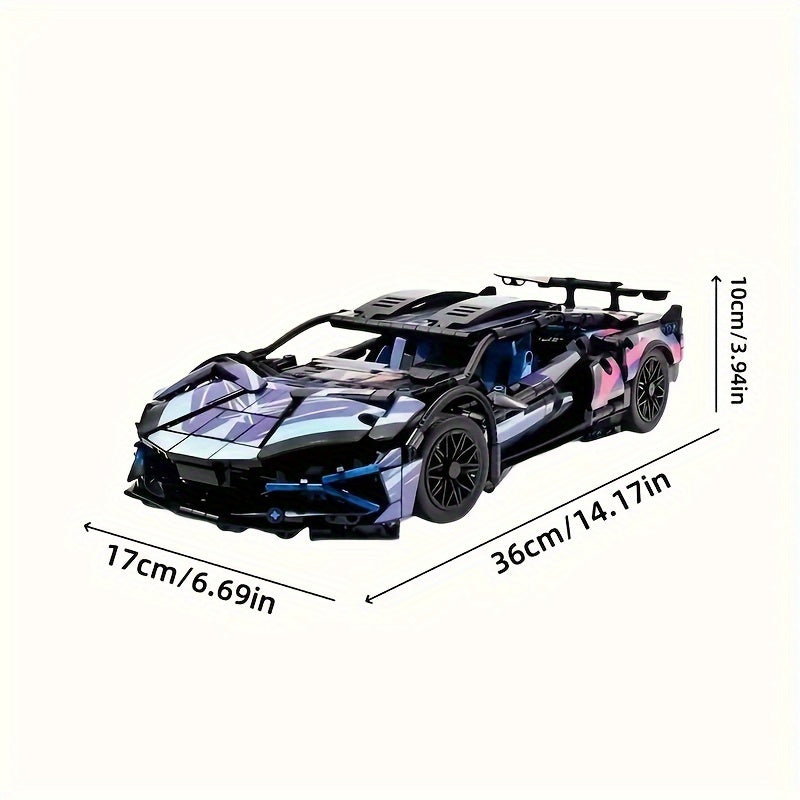 14 Scale Cyberpunk Racing Car Building Blocks Toy ABS Mixed Colors Easy Assembly for Collectors and Gifts