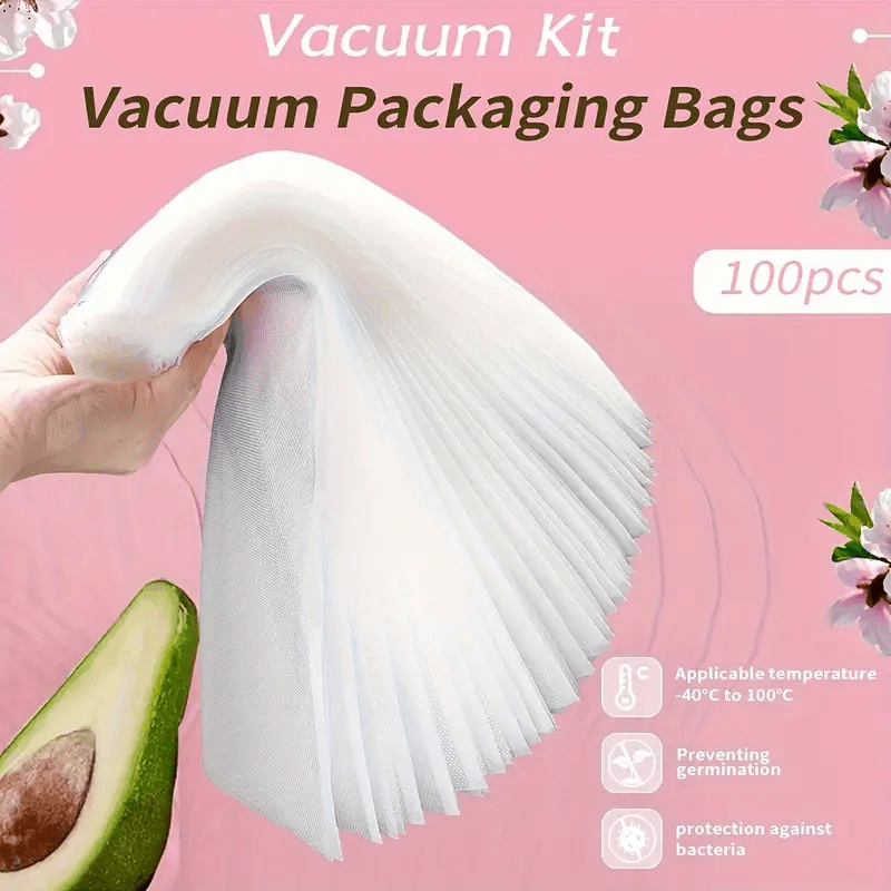 BPA-Free Vacuum Sealer Bags 100 Count in Various Sizes for Food Storage