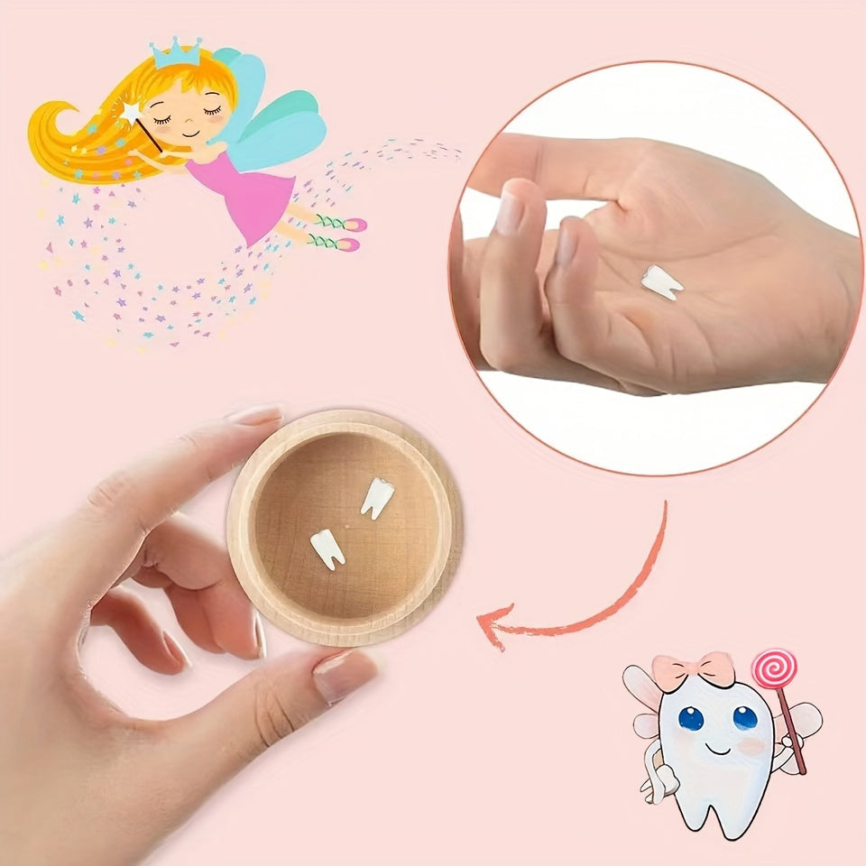 Wooden Tooth Fairy Keepsake Box with Engraving for Kids and Teens