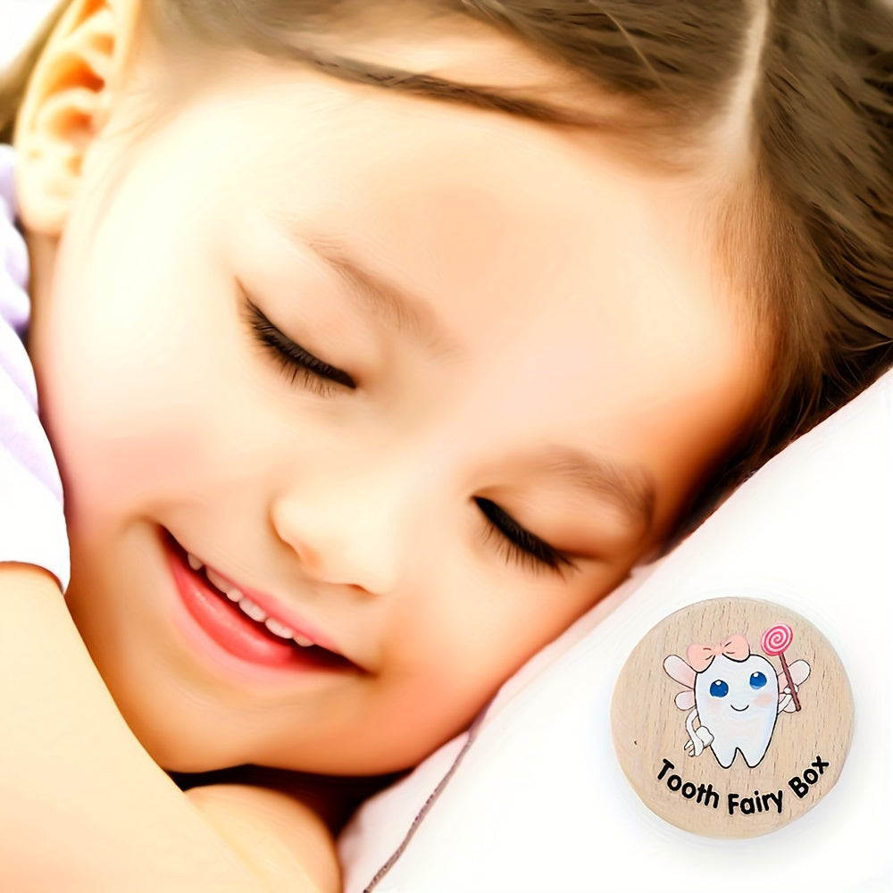 Wooden Tooth Fairy Keepsake Box with Engraving for Kids and Teens